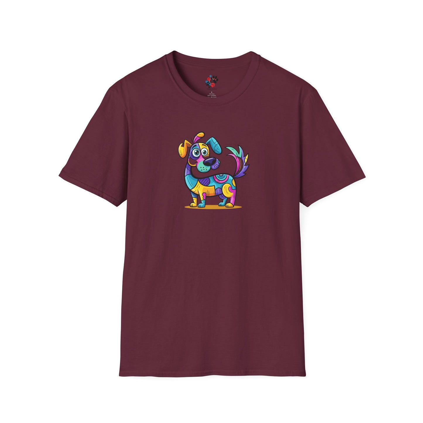 Colorful Dog Graphic Tee, Fun Pet Lover's Shirt,