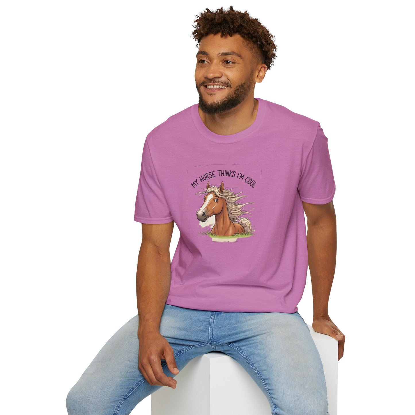 Funny Horse T-Shirt, My Horse Thinks I'm Cool Tee