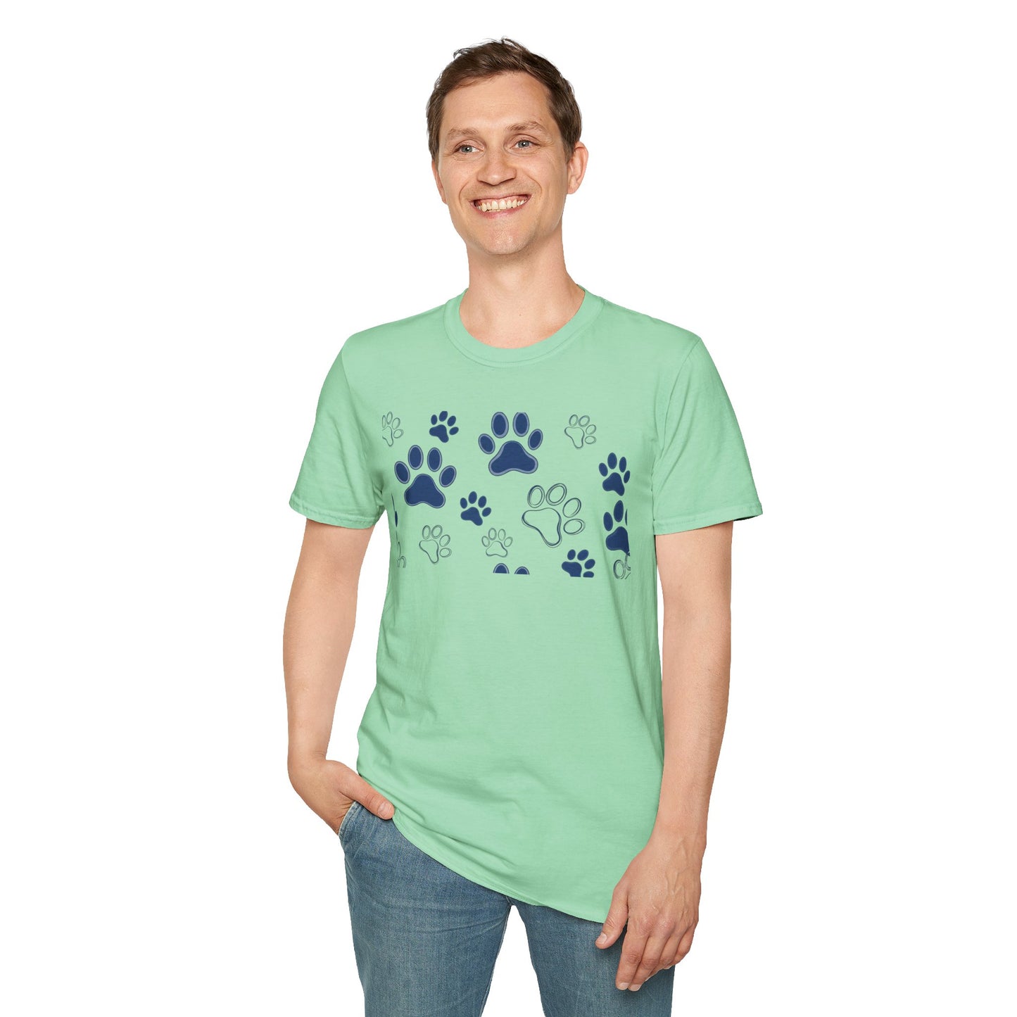 Blue Paw Print T-Shirt