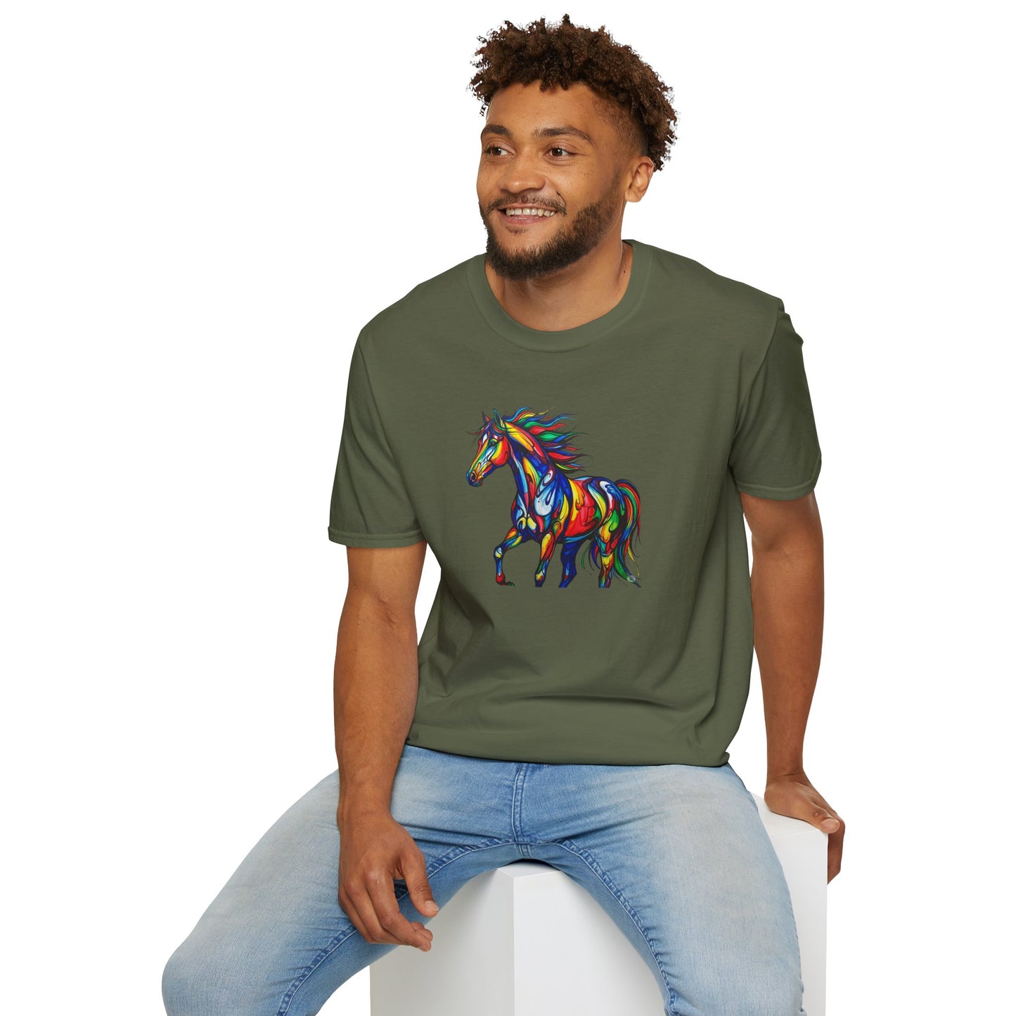 Colorful Horse Art Softstyle T-Shirt