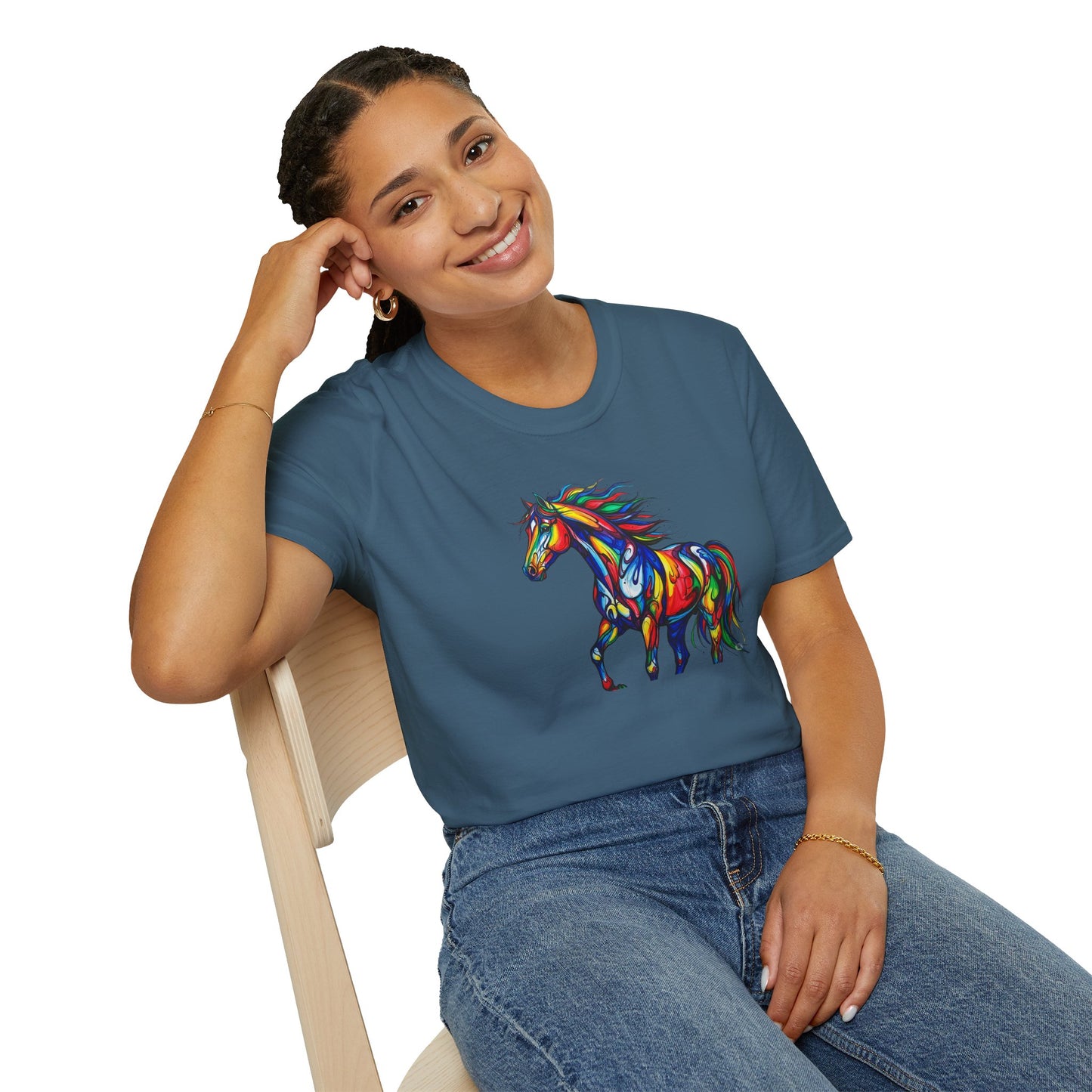 Colorful Horse Art Softstyle T-Shirt