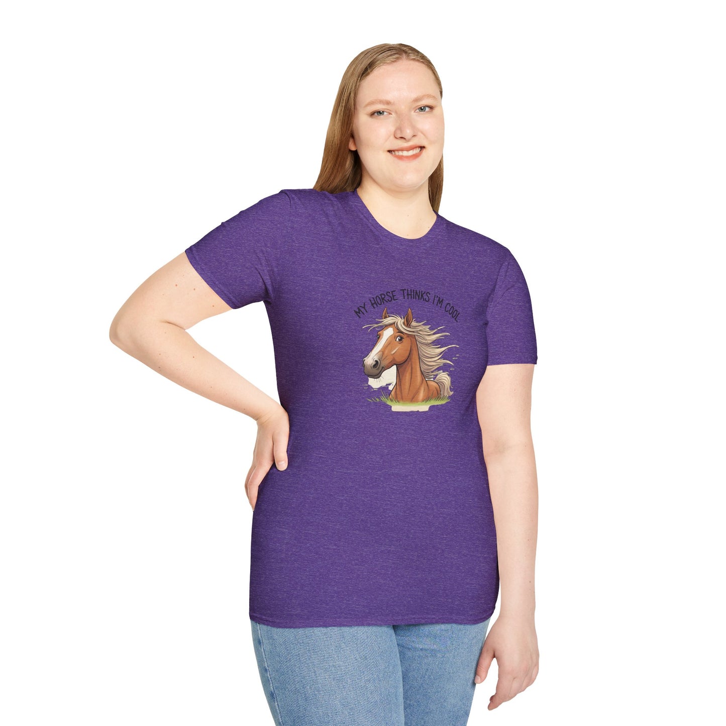 Funny Horse T-Shirt, My Horse Thinks I'm Cool Tee