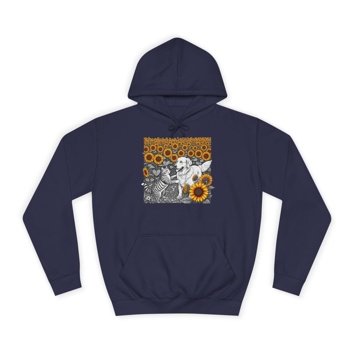 Dog and Cat Sunflower Hoodie,