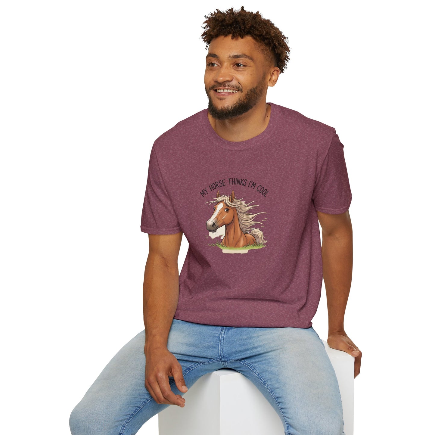 Funny Horse T-Shirt, My Horse Thinks I'm Cool Tee