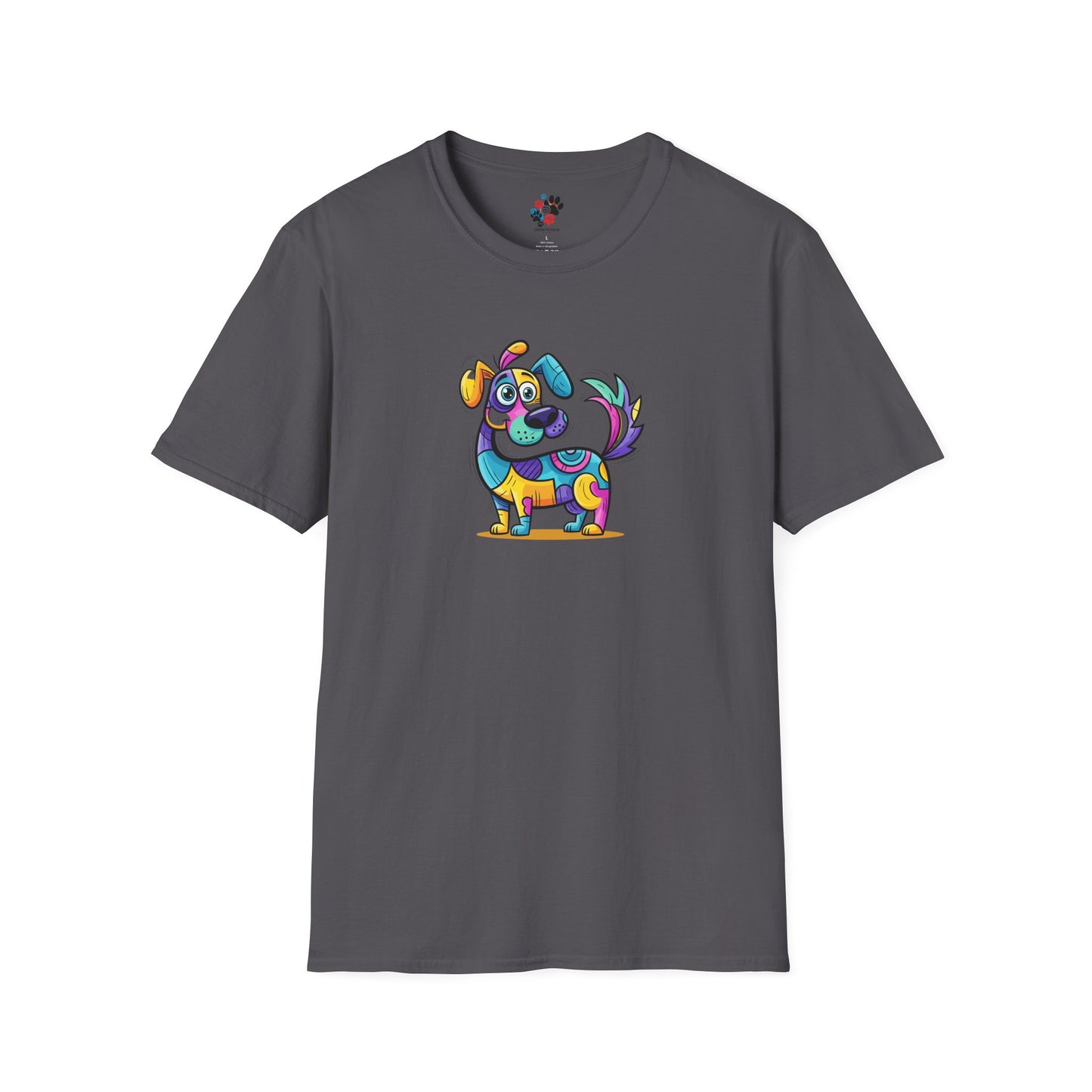 Colorful Dog Graphic Tee, Fun Pet Lover's Shirt,
