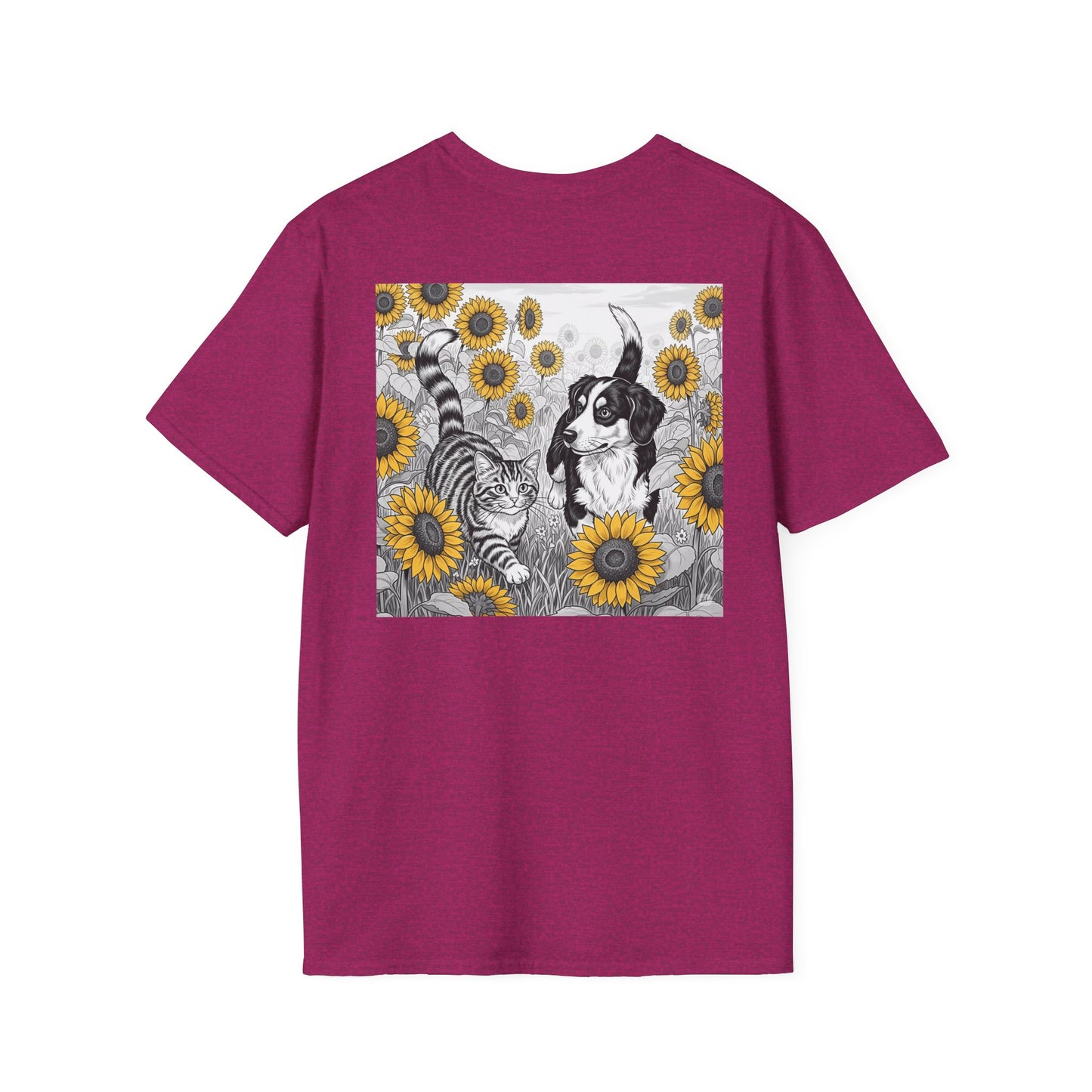 Dog + Cat Sunflower Rear Print