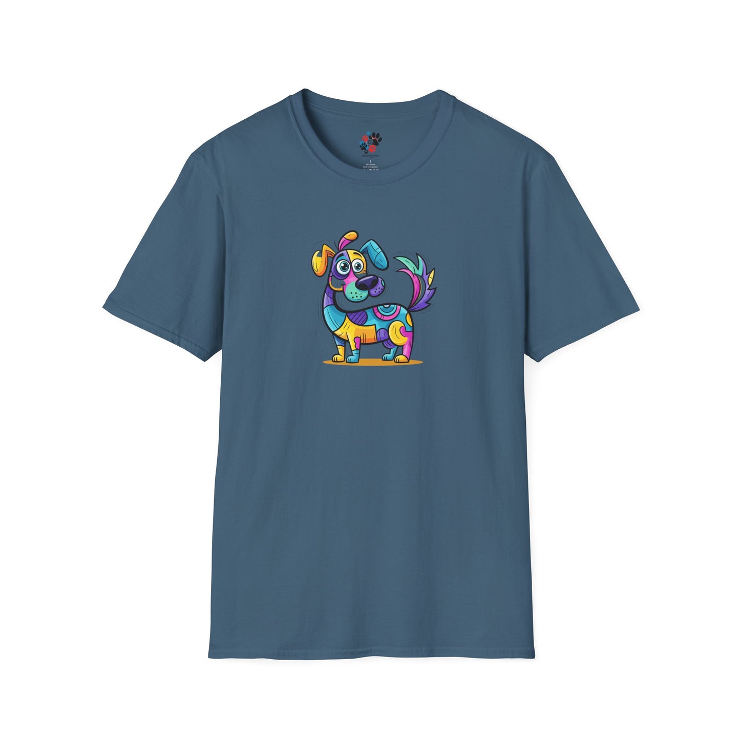 Colorful Dog Graphic Tee, Fun Pet Lover's Shirt,
