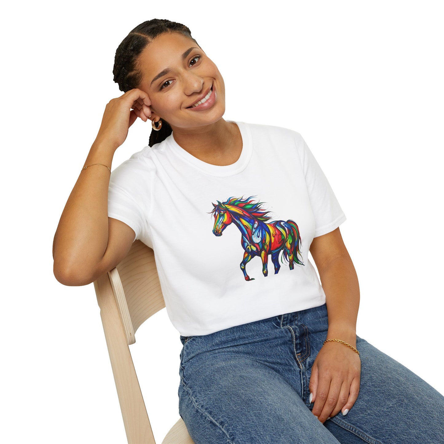 Colorful Horse Art Softstyle T-Shirt