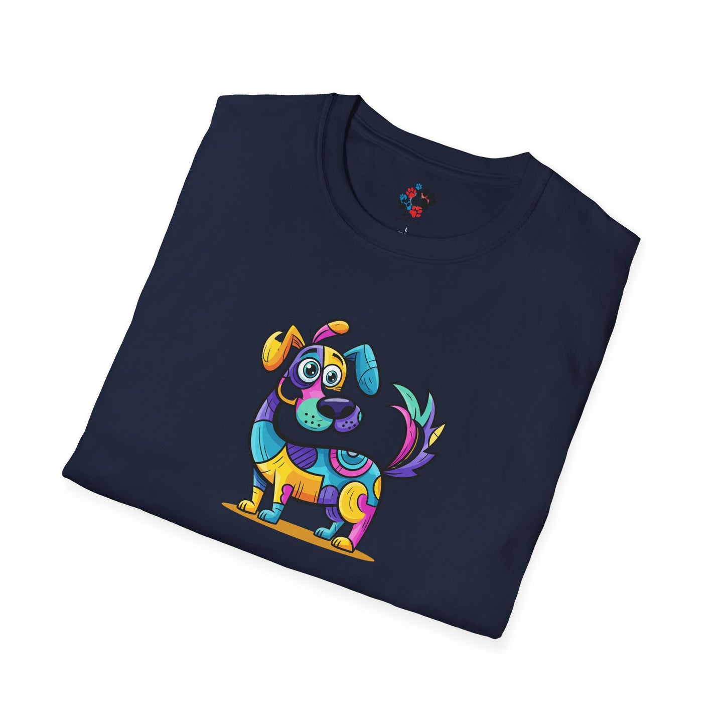 Colorful Dog Graphic Tee, Fun Pet Lover's Shirt,