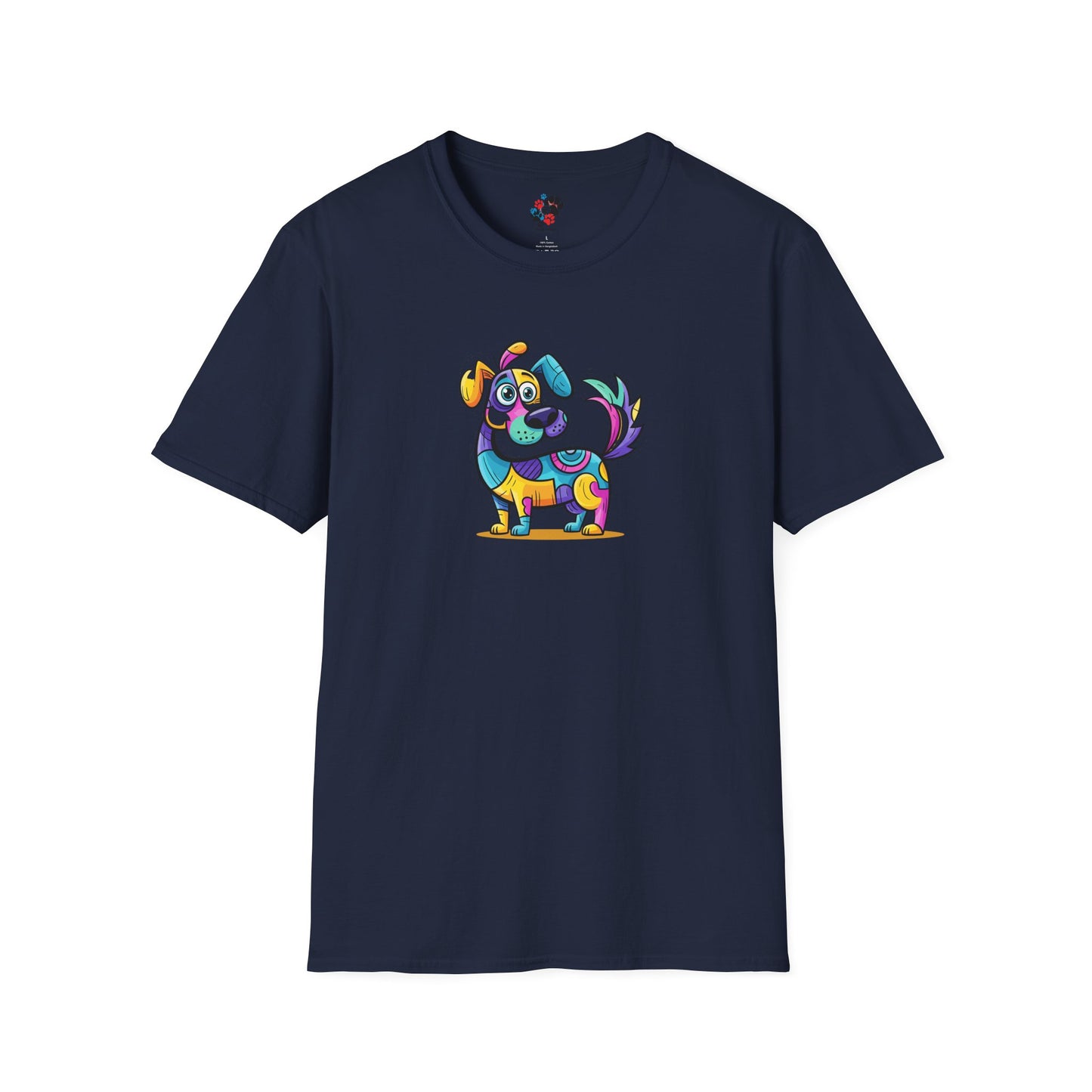 Colorful Dog Graphic Tee, Fun Pet Lover's Shirt,