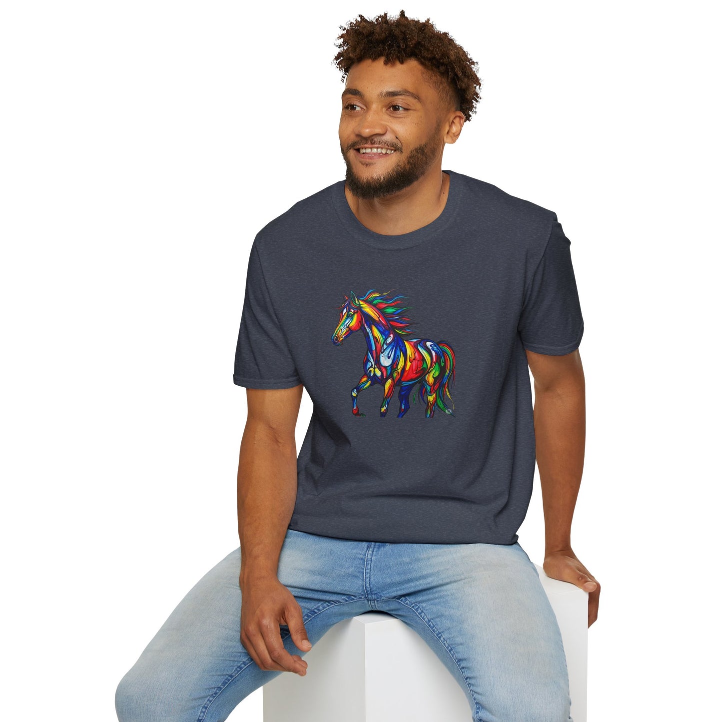 Colorful Horse Art Softstyle T-Shirt