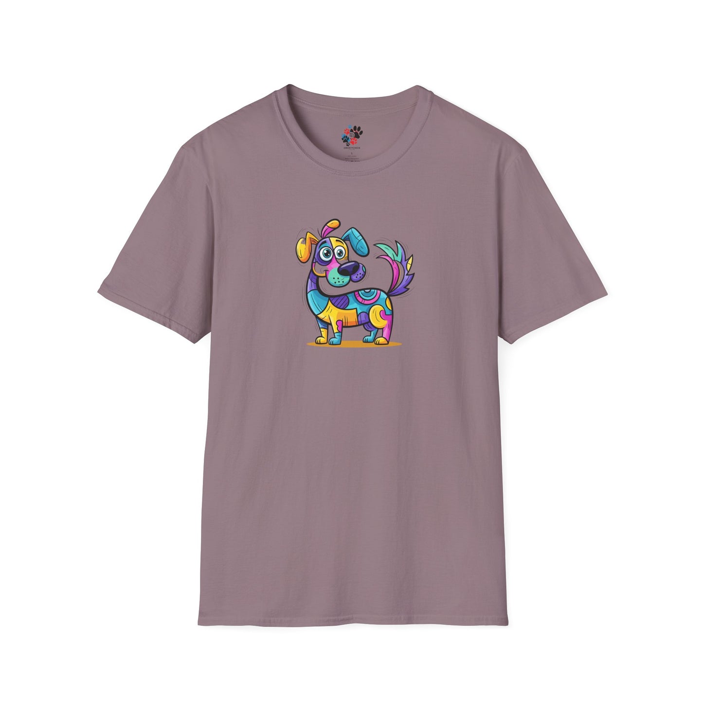 Colorful Dog Graphic Tee, Fun Pet Lover's Shirt,