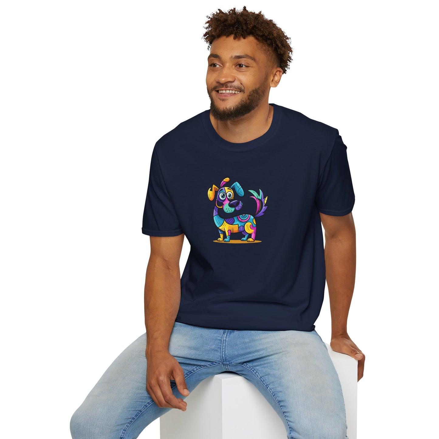 Colorful Dog Graphic Tee, Fun Pet Lover's Shirt,