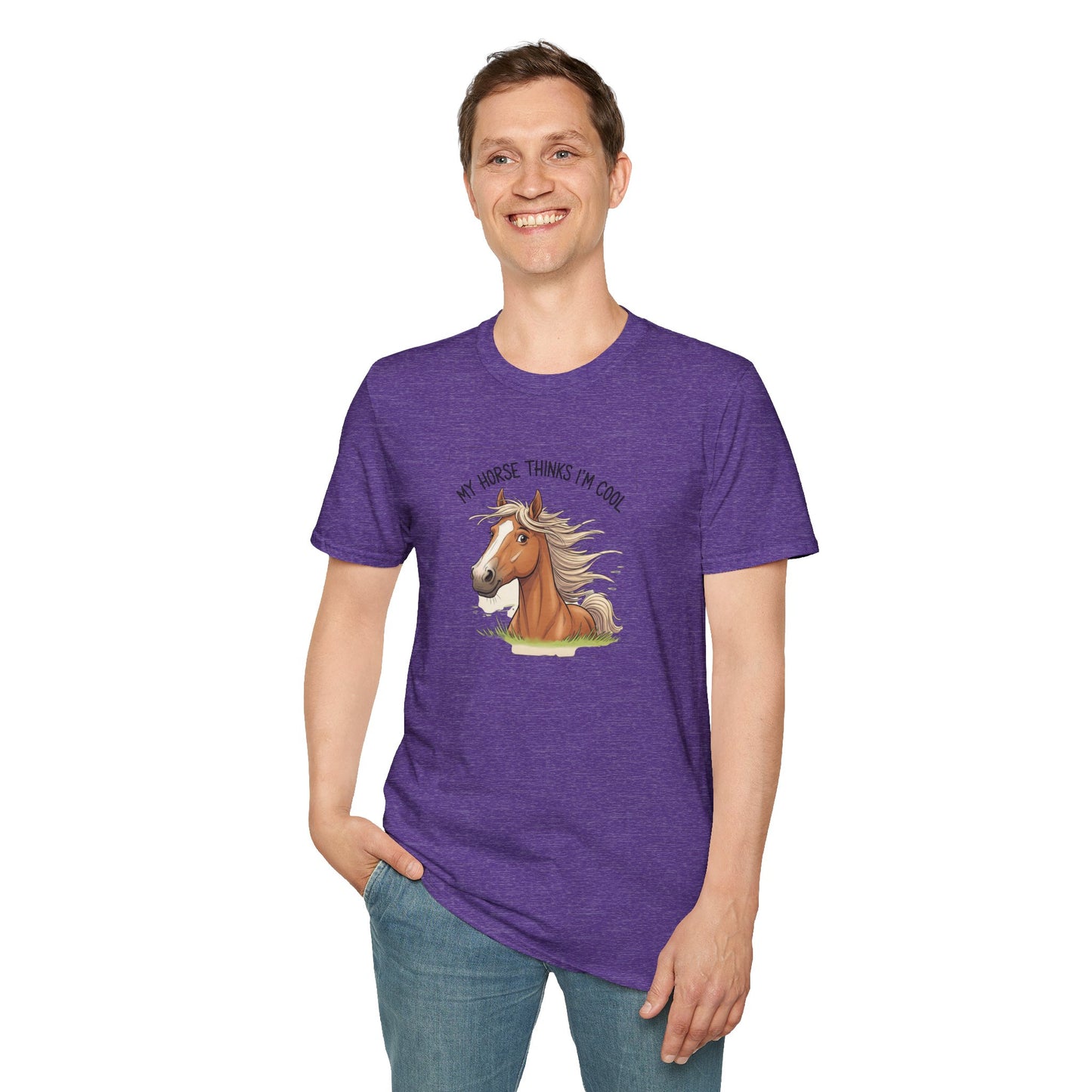 Funny Horse T-Shirt, My Horse Thinks I'm Cool Tee