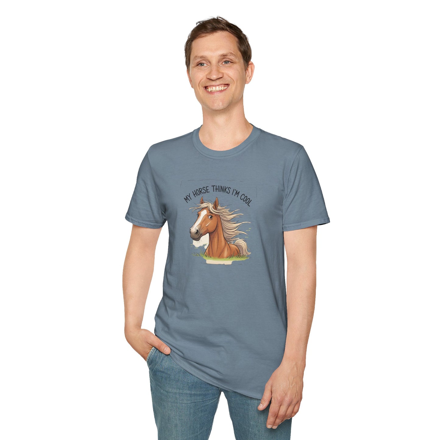 Funny Horse T-Shirt, My Horse Thinks I'm Cool Tee