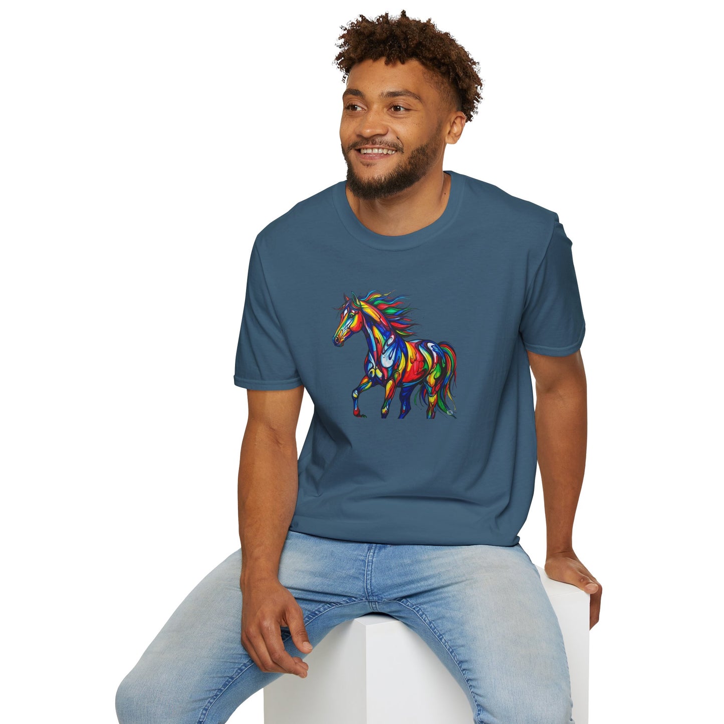 Colorful Horse Art Softstyle T-Shirt