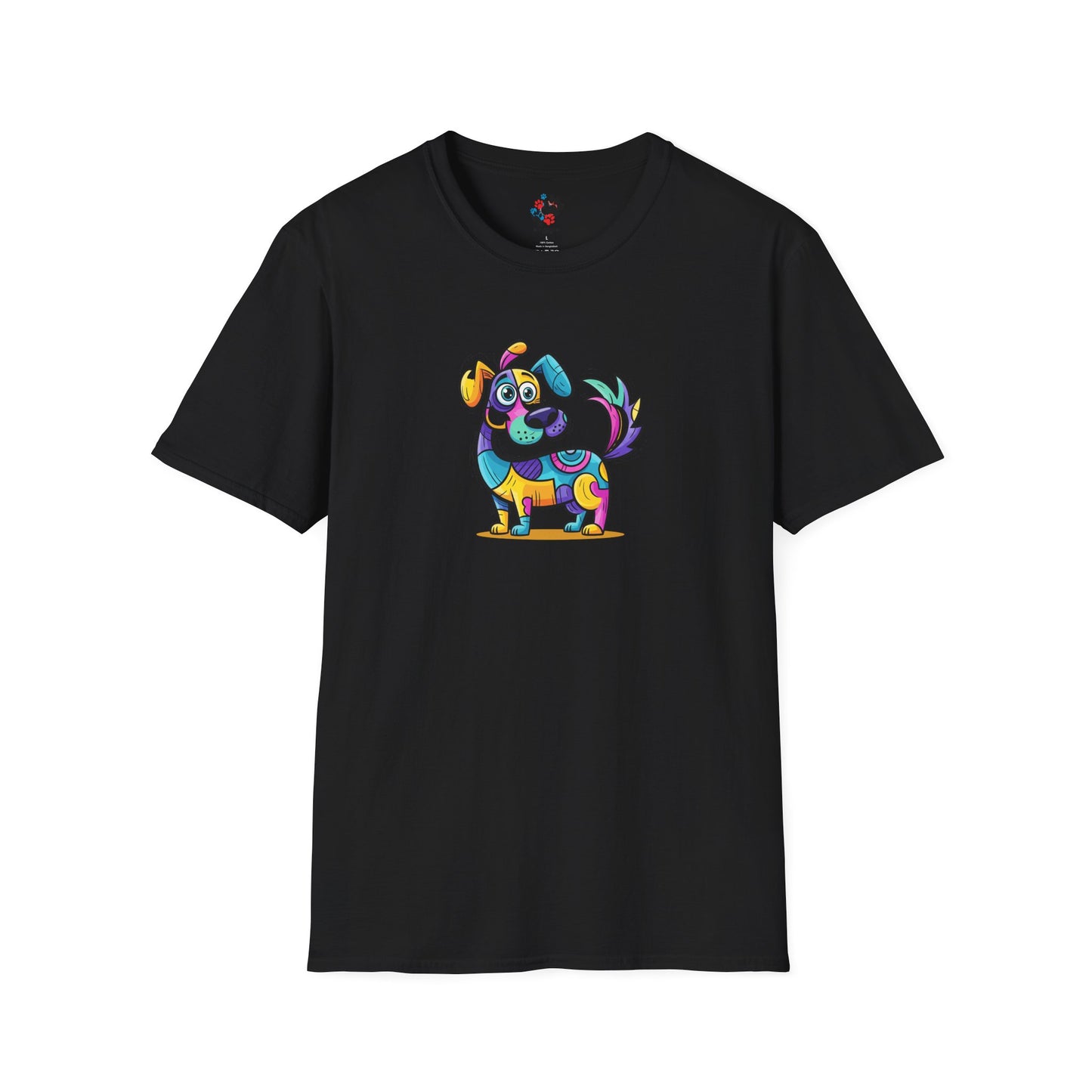 Colorful Dog Graphic Tee, Fun Pet Lover's Shirt,