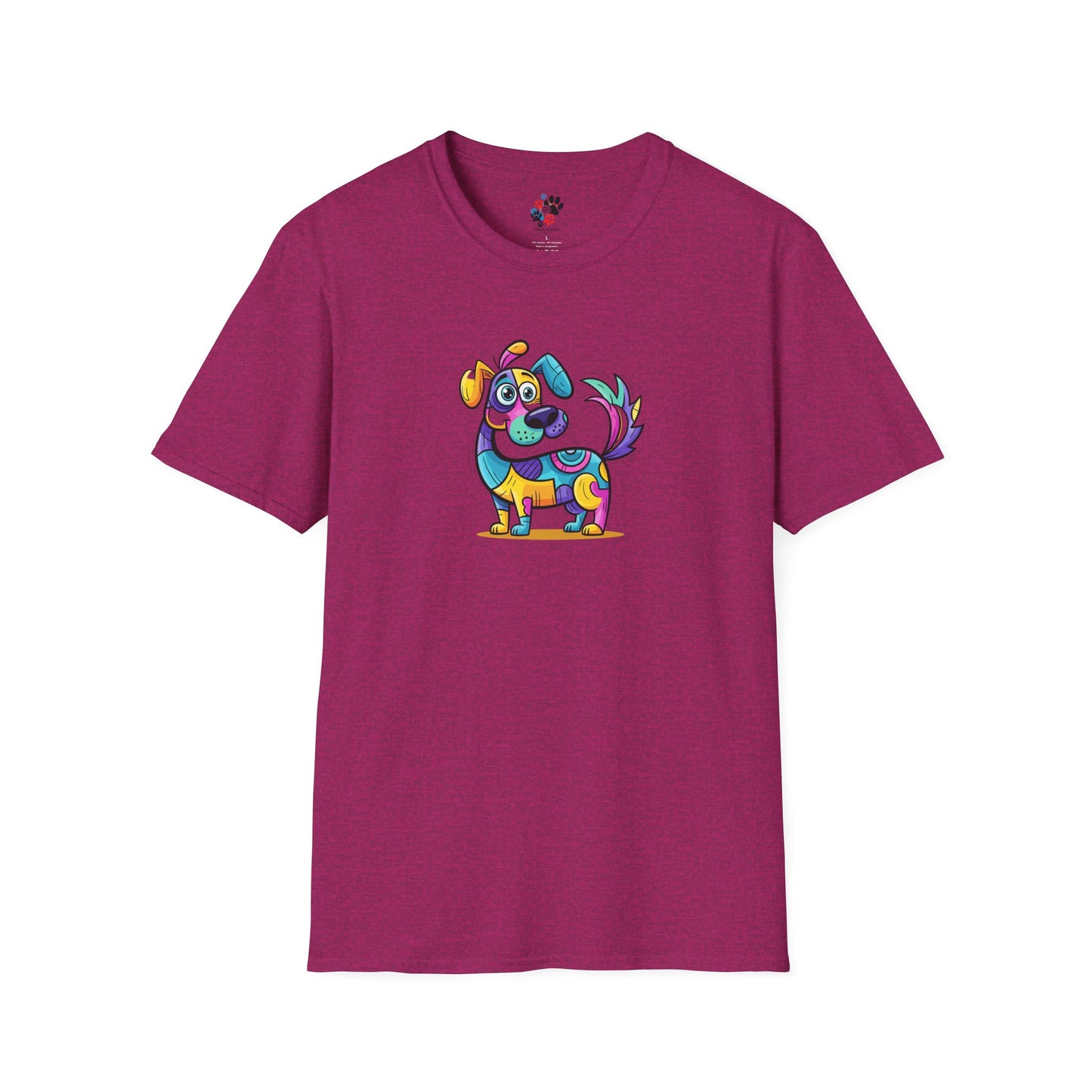 Colorful Dog Graphic Tee, Fun Pet Lover's Shirt,