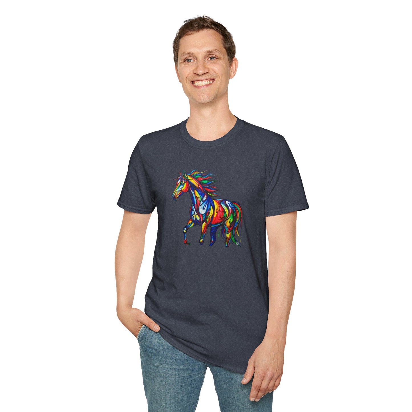 Colorful Horse Art Softstyle T-Shirt
