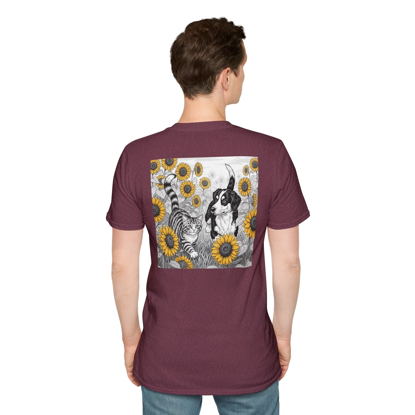 Dog + Cat Sunflower Rear Print