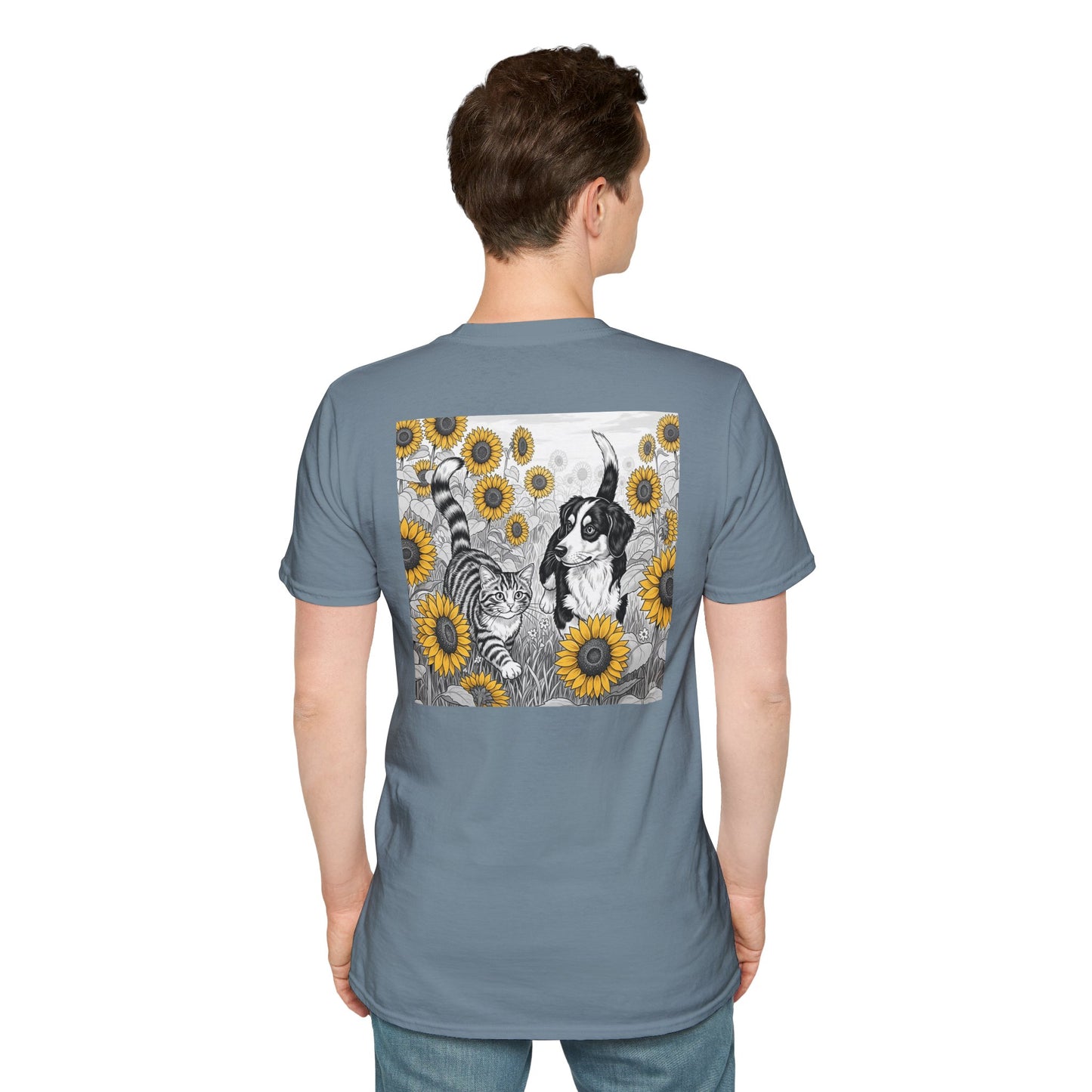 Dog + Cat Sunflower Rear Print