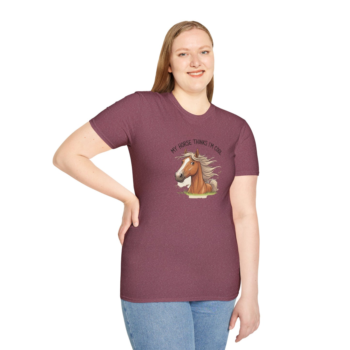 Funny Horse T-Shirt, My Horse Thinks I'm Cool Tee