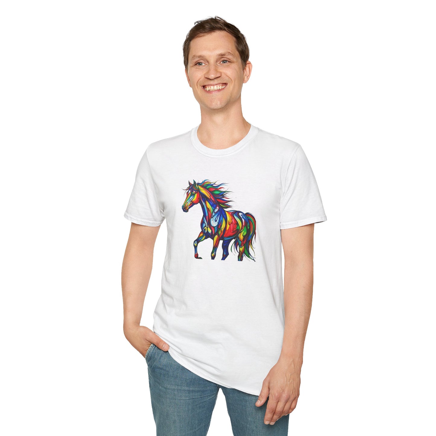 Colorful Horse Art Softstyle T-Shirt