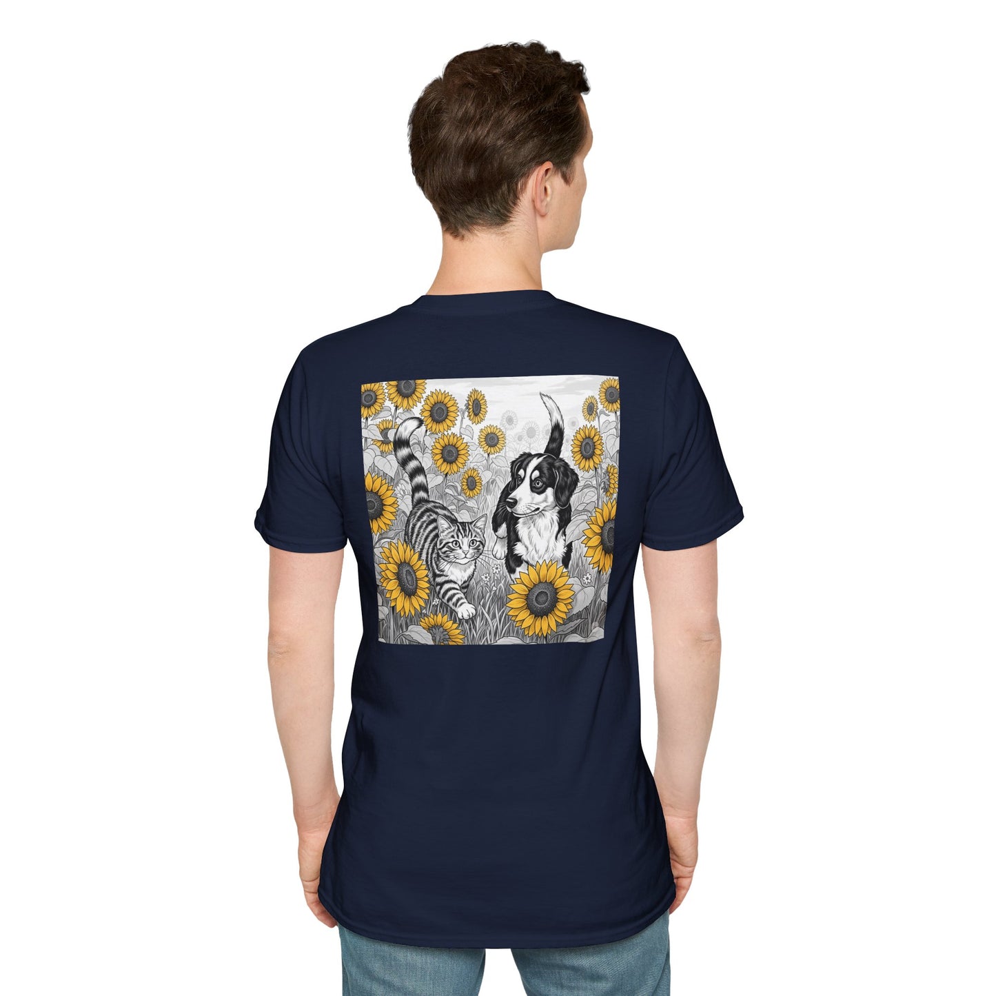 Dog + Cat Sunflower Rear Print