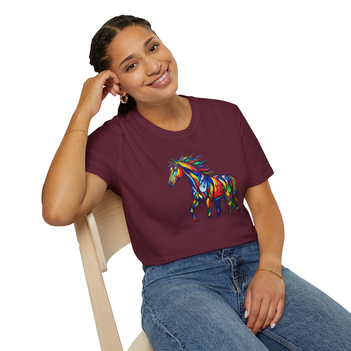 Colorful Horse Art Softstyle T-Shirt