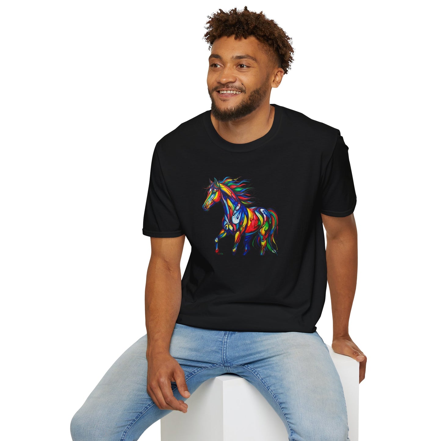 Colorful Horse Art Softstyle T-Shirt
