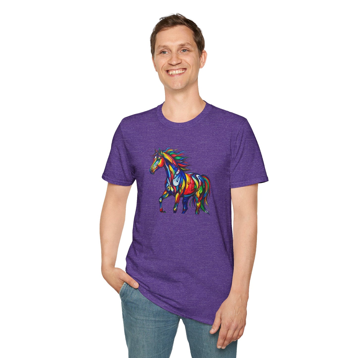Colorful Horse Art Softstyle T-Shirt