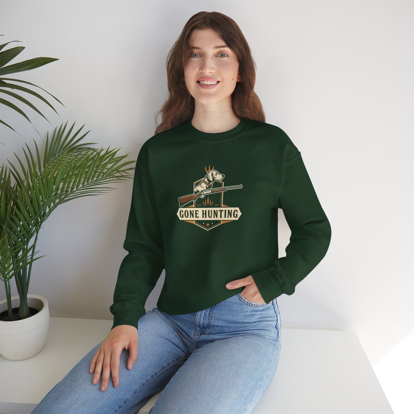 Gone Hunting Crewneck Sweatshirt for Outdoor Enthusiasts