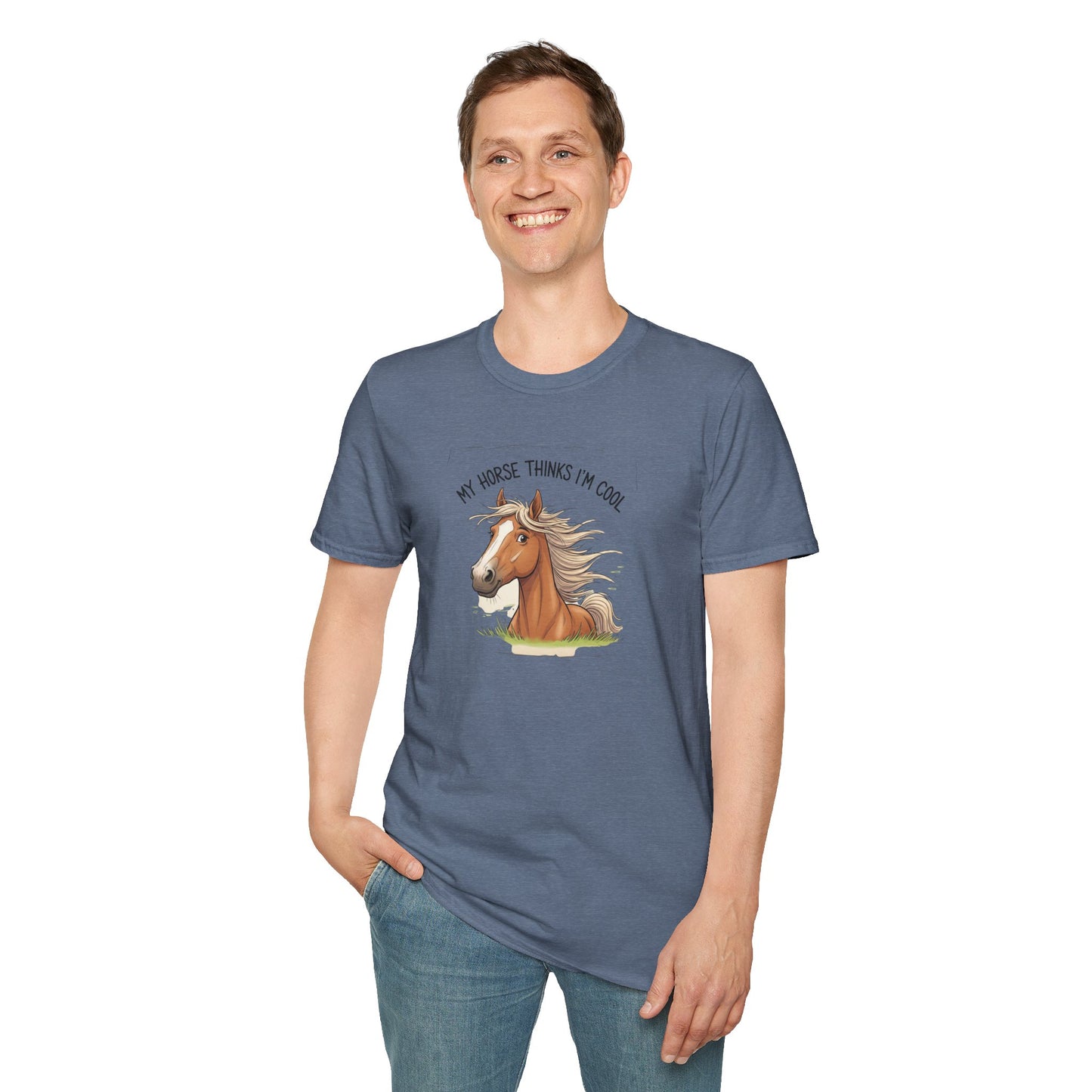 Funny Horse T-Shirt, My Horse Thinks I'm Cool Tee