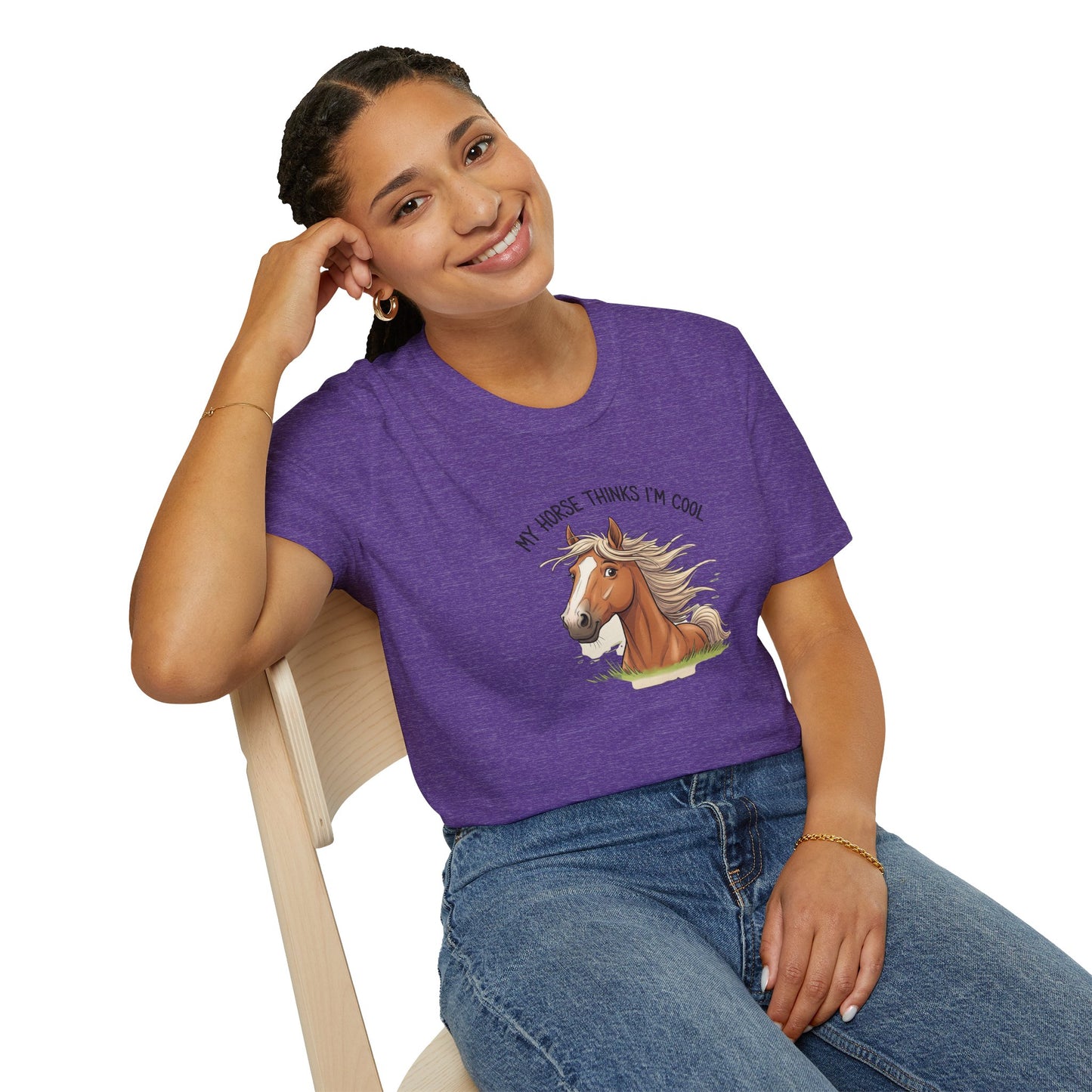 Funny Horse T-Shirt, My Horse Thinks I'm Cool Tee