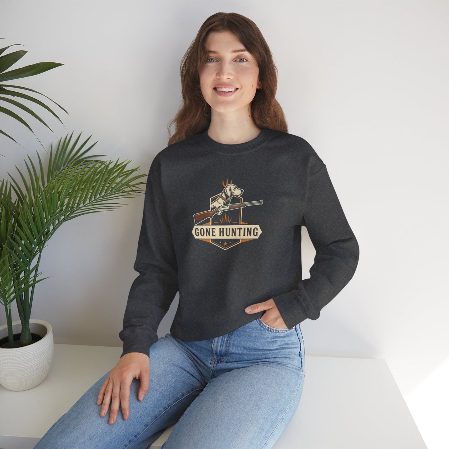 Gone Hunting Crewneck Sweatshirt for Outdoor Enthusiasts