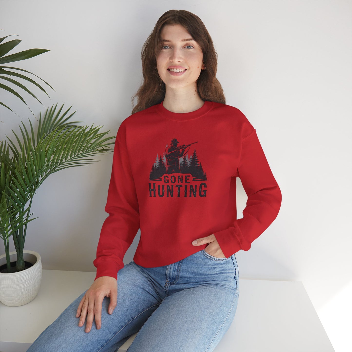 Gone Hunting Crewneck Sweatshirt for Outdoor Enthusiasts