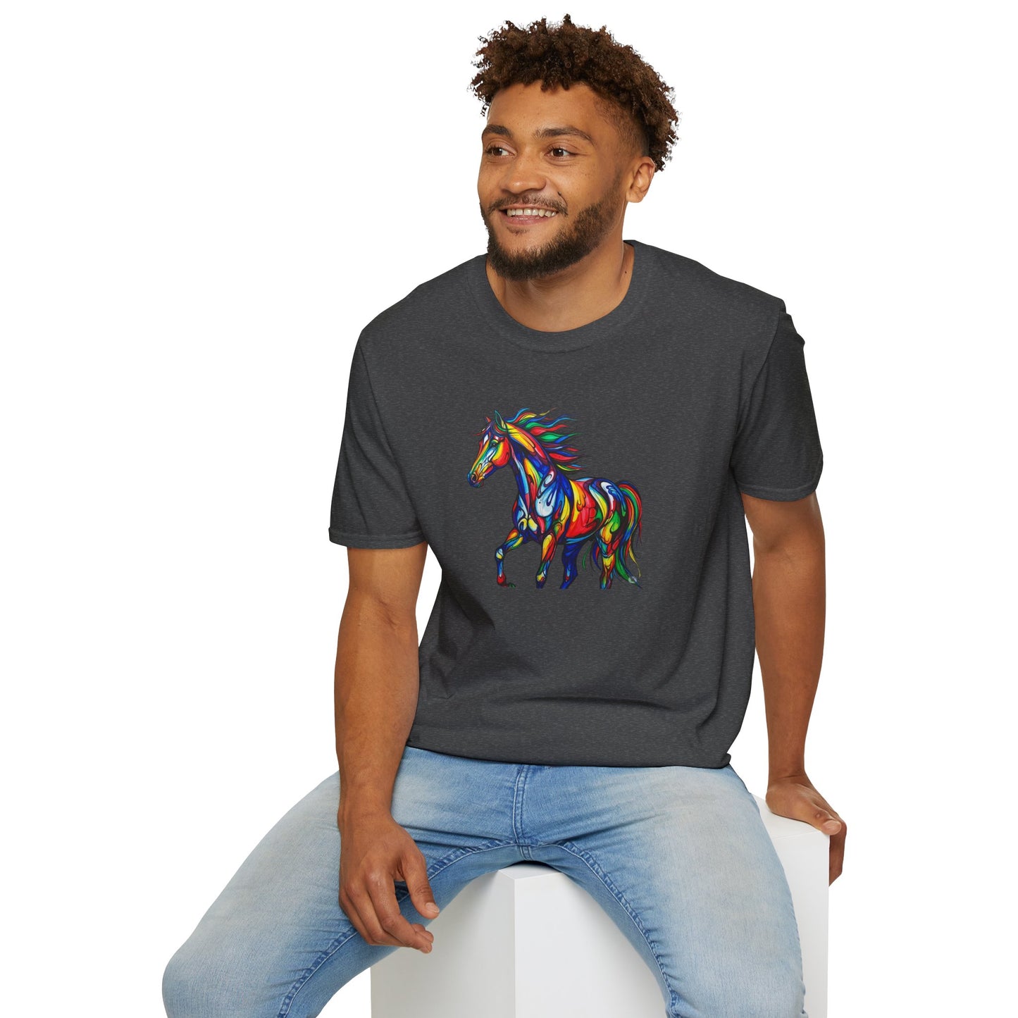 Colorful Horse Art Softstyle T-Shirt
