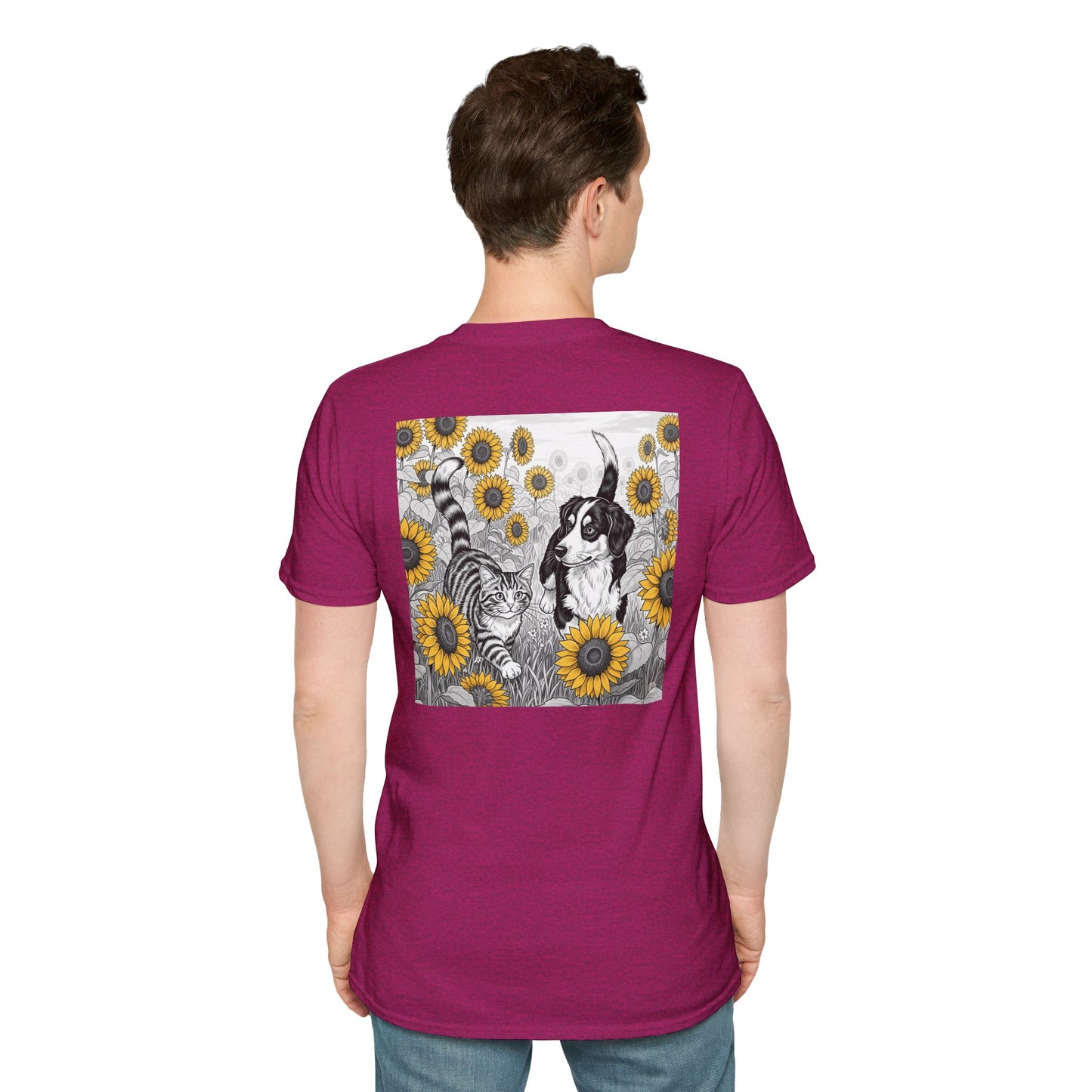 Dog + Cat Sunflower Rear Print