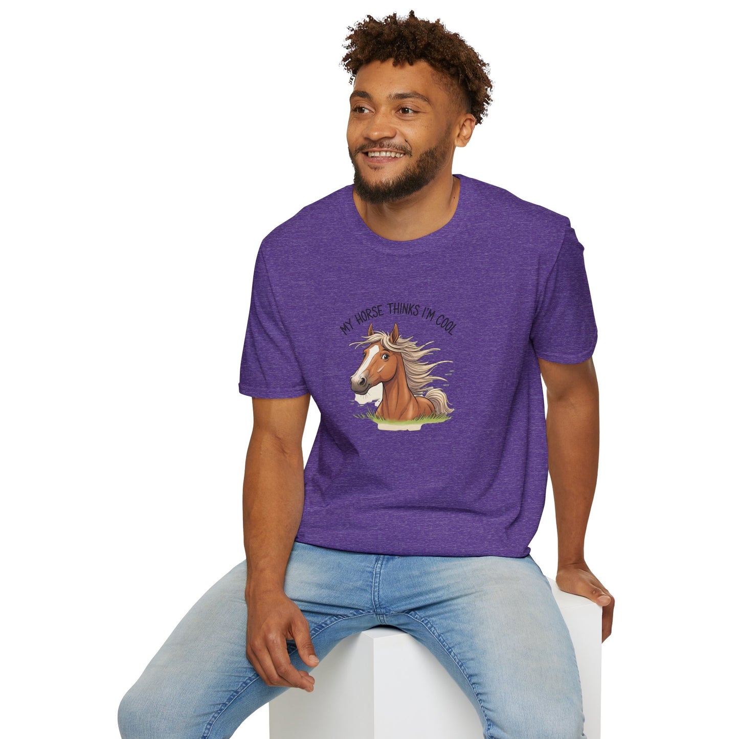 Funny Horse T-Shirt, My Horse Thinks I'm Cool Tee