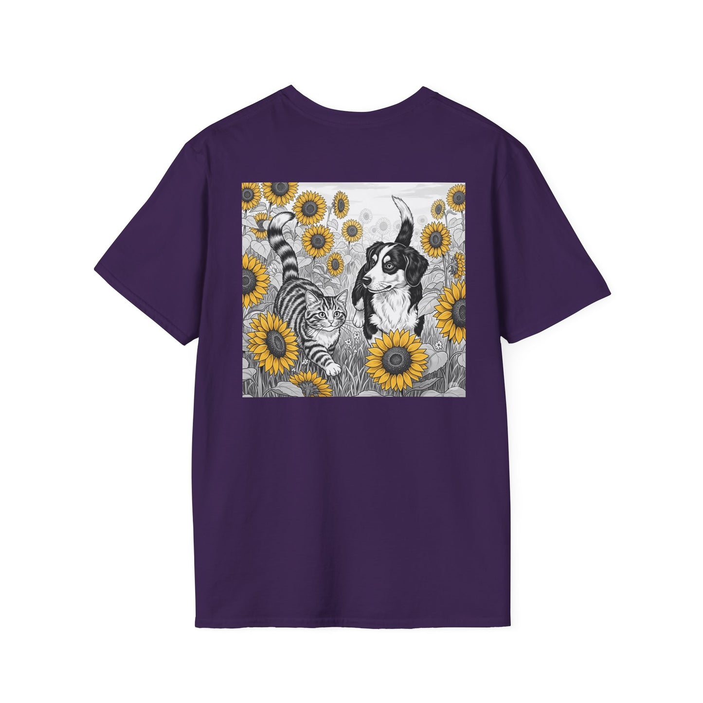 Dog + Cat Sunflower Rear Print