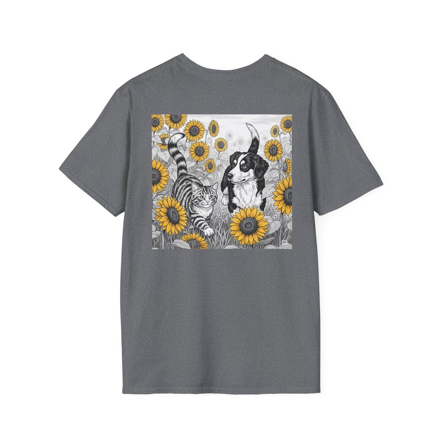 Dog + Cat Sunflower Rear Print
