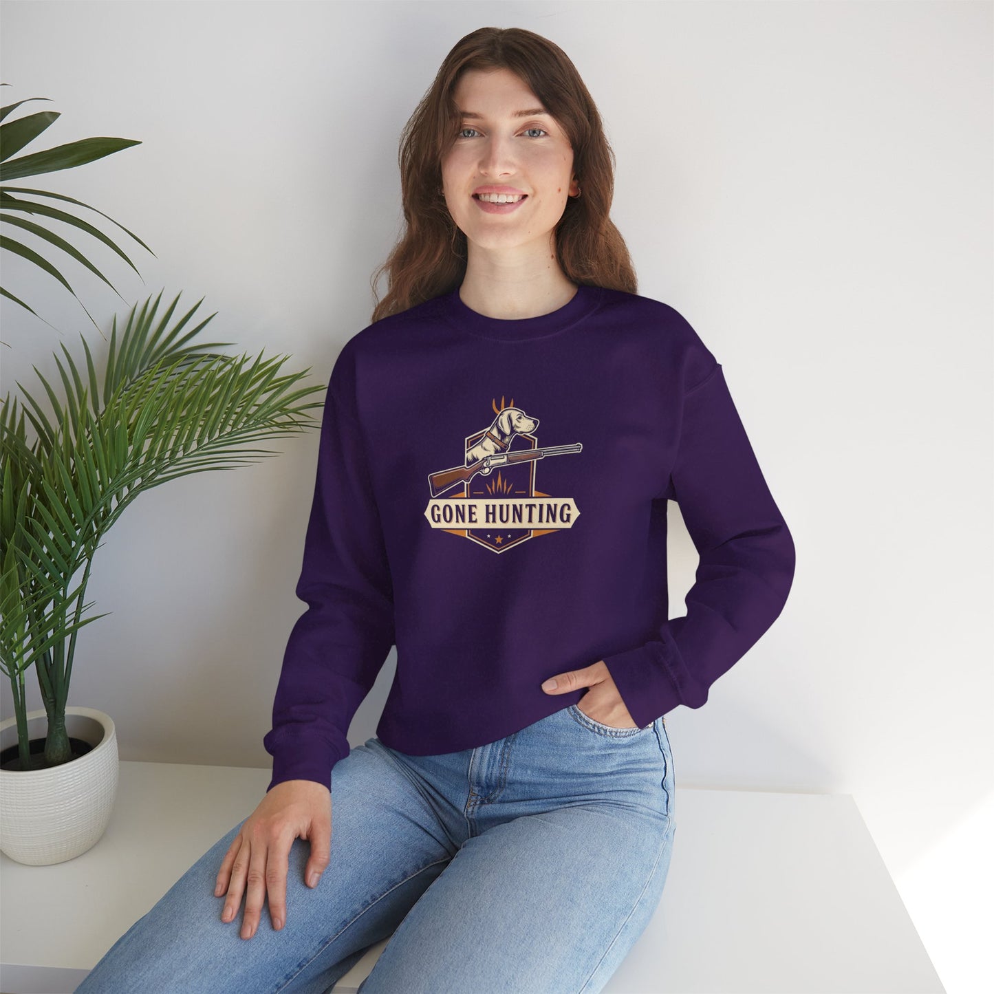 Gone Hunting Crewneck Sweatshirt for Outdoor Enthusiasts