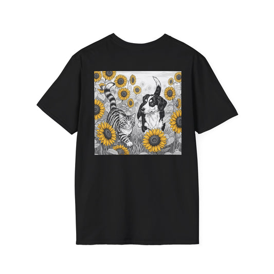 Dog + Cat Sunflower Rear Print