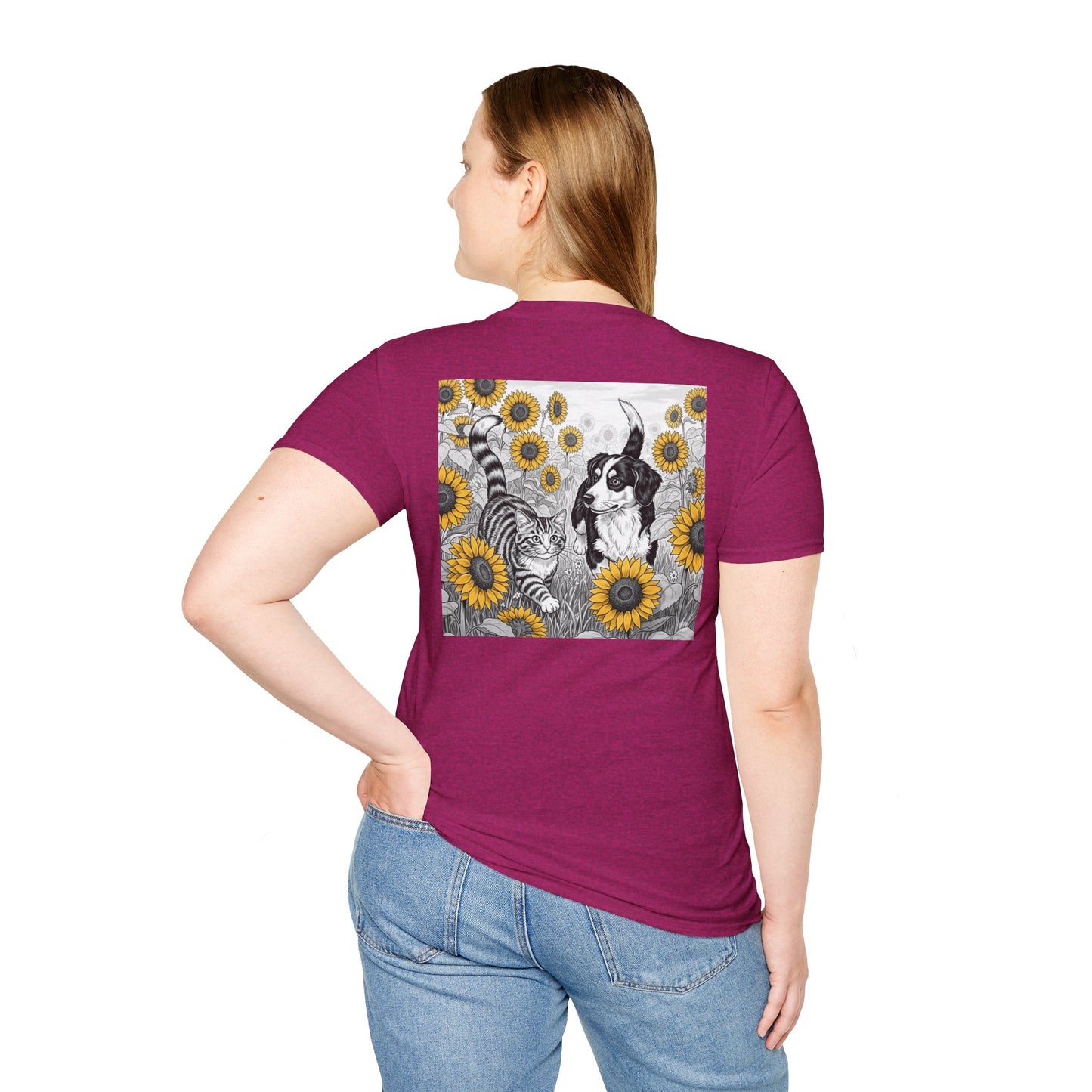 Dog + Cat Sunflower Rear Print