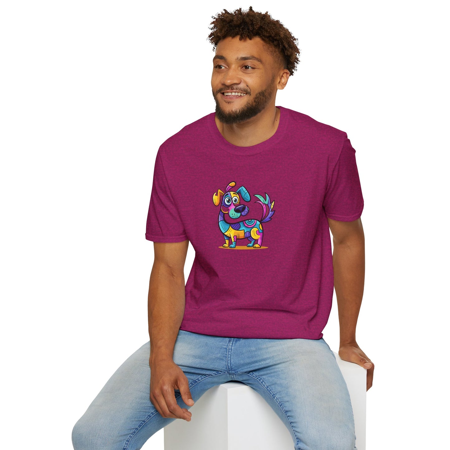 Colorful Dog Graphic Tee, Fun Pet Lover's Shirt,