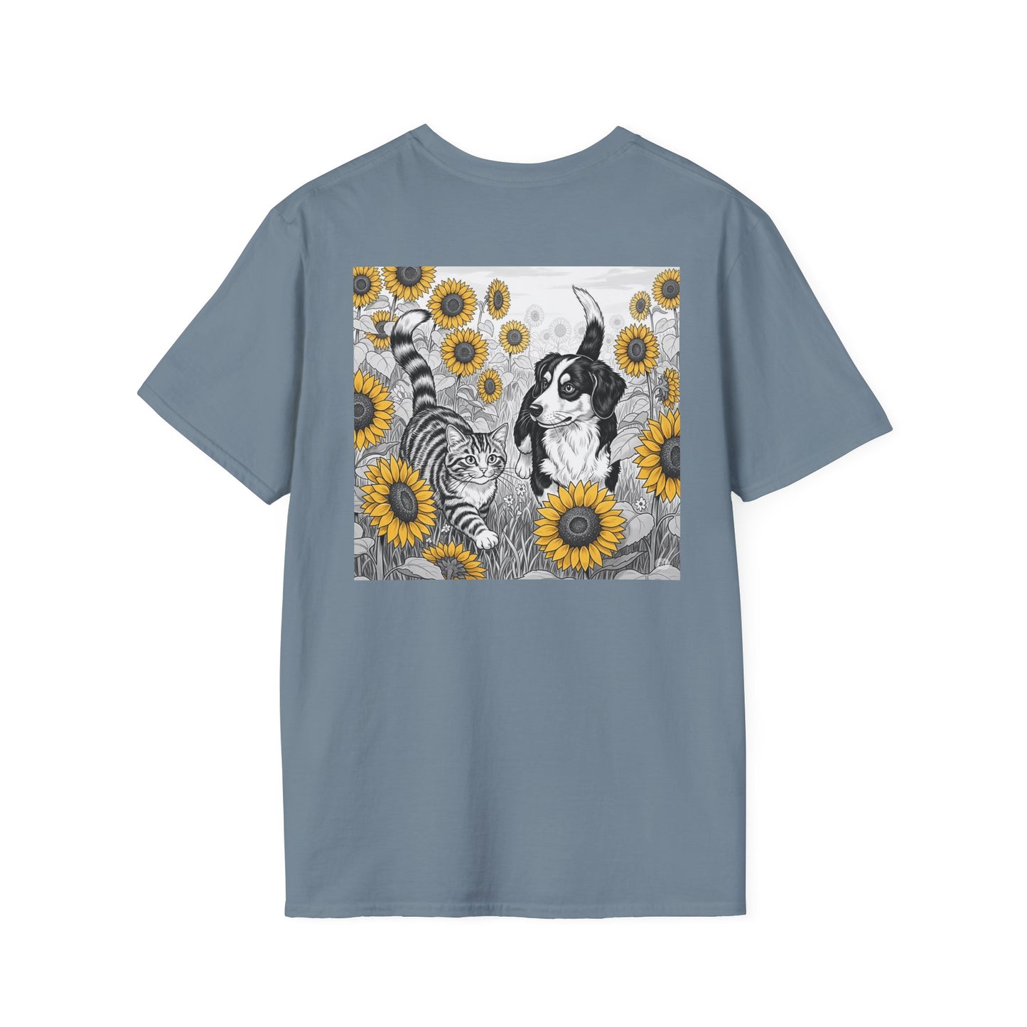 Dog + Cat Sunflower Rear Print
