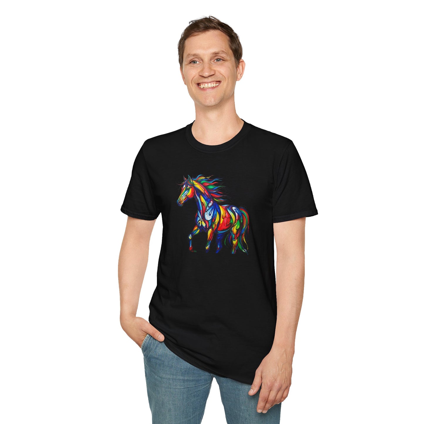 Colorful Horse Art Softstyle T-Shirt