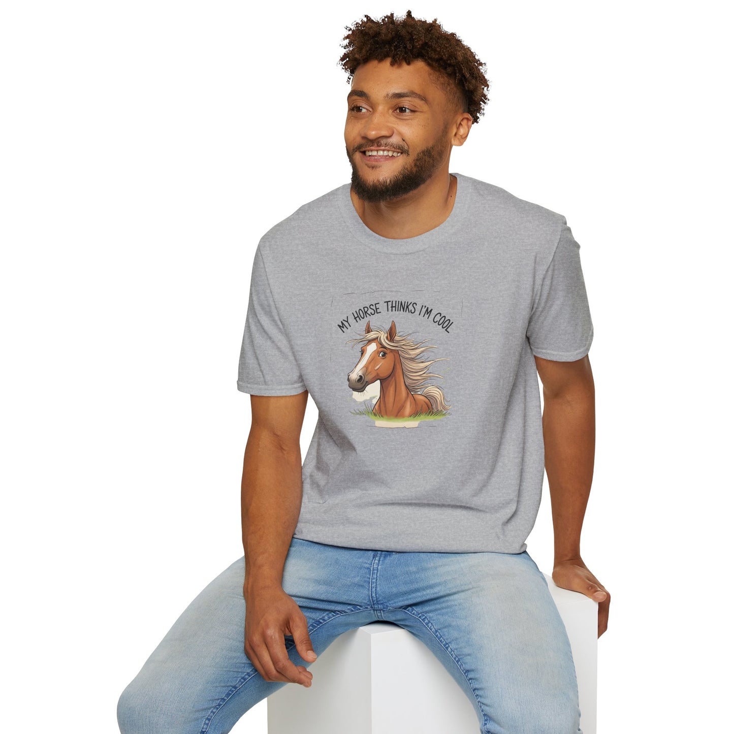 Funny Horse T-Shirt, My Horse Thinks I'm Cool Tee