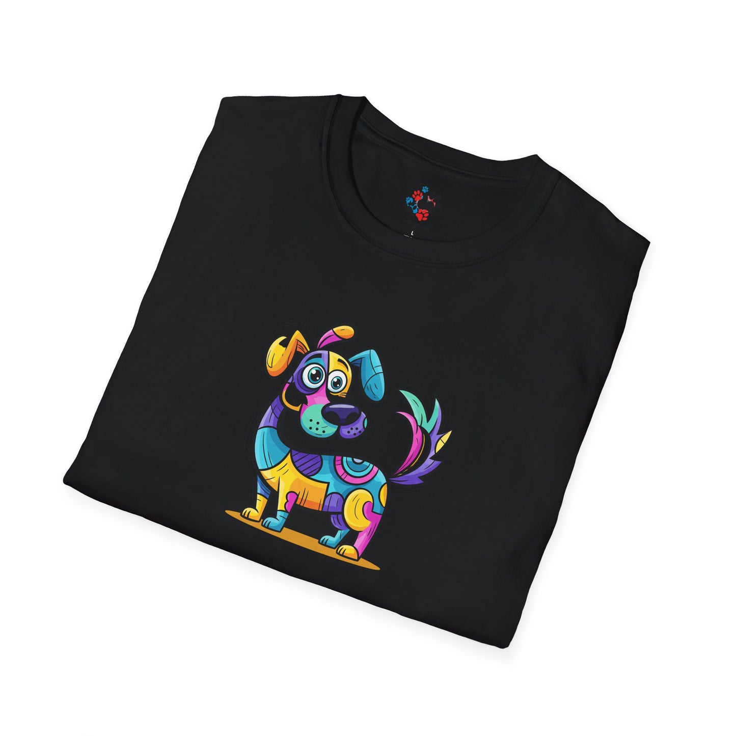 Colorful Dog Graphic Tee, Fun Pet Lover's Shirt,