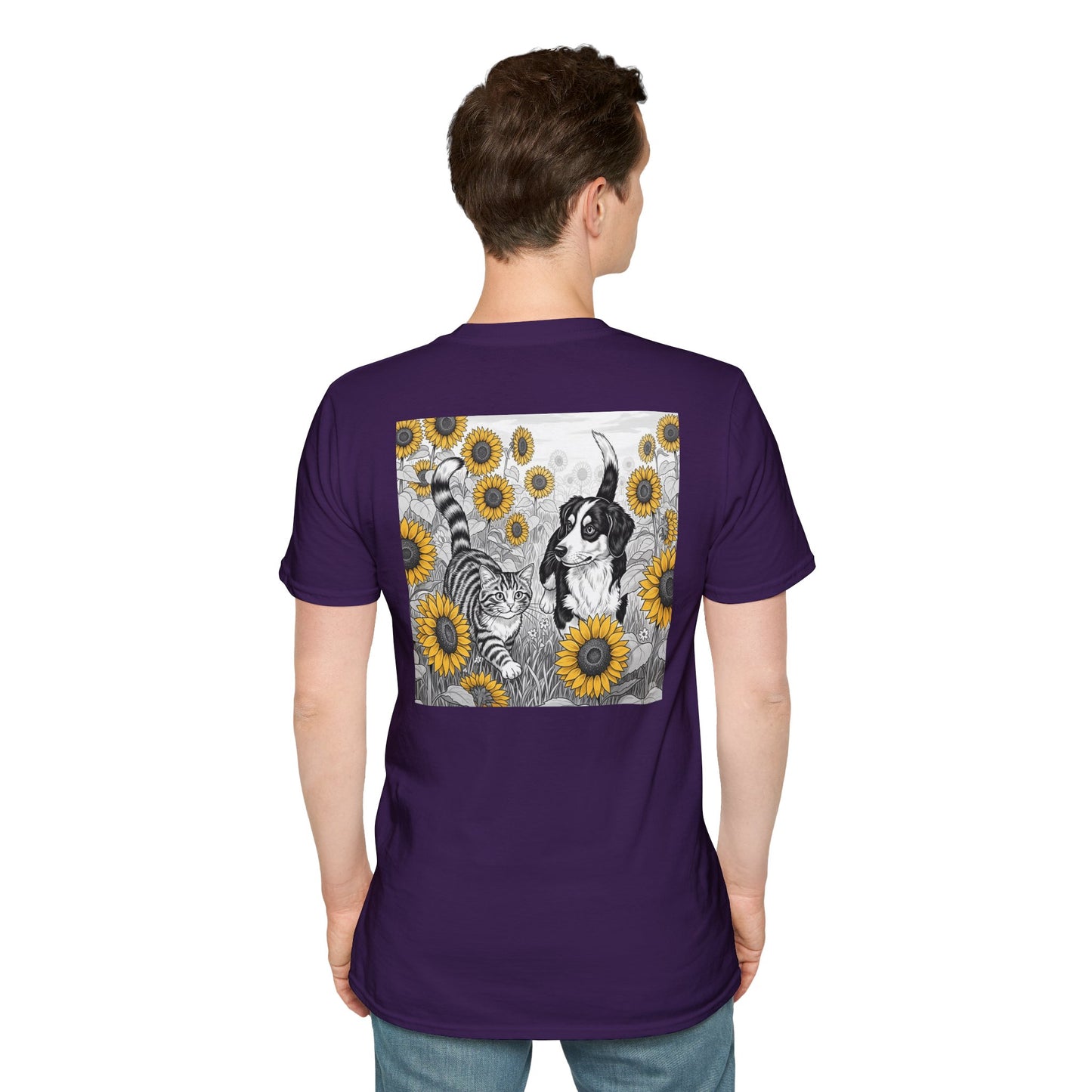 Dog + Cat Sunflower Rear Print